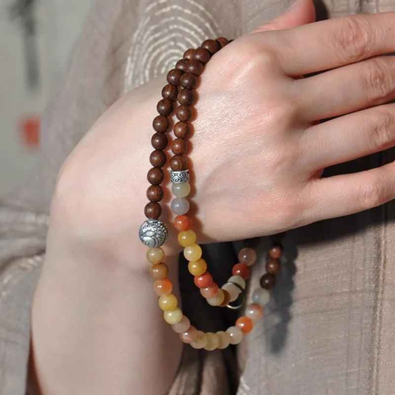 PUTUOSHANWENCHUANG Sandalwood Bracelets Unisex-3