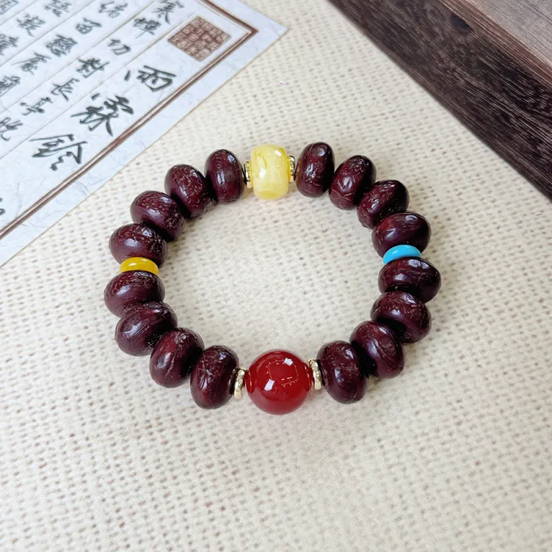 PUTUOSHANWENCHUANG Phoenix Eye Bodhi Seeds Bracelets Unisex-3