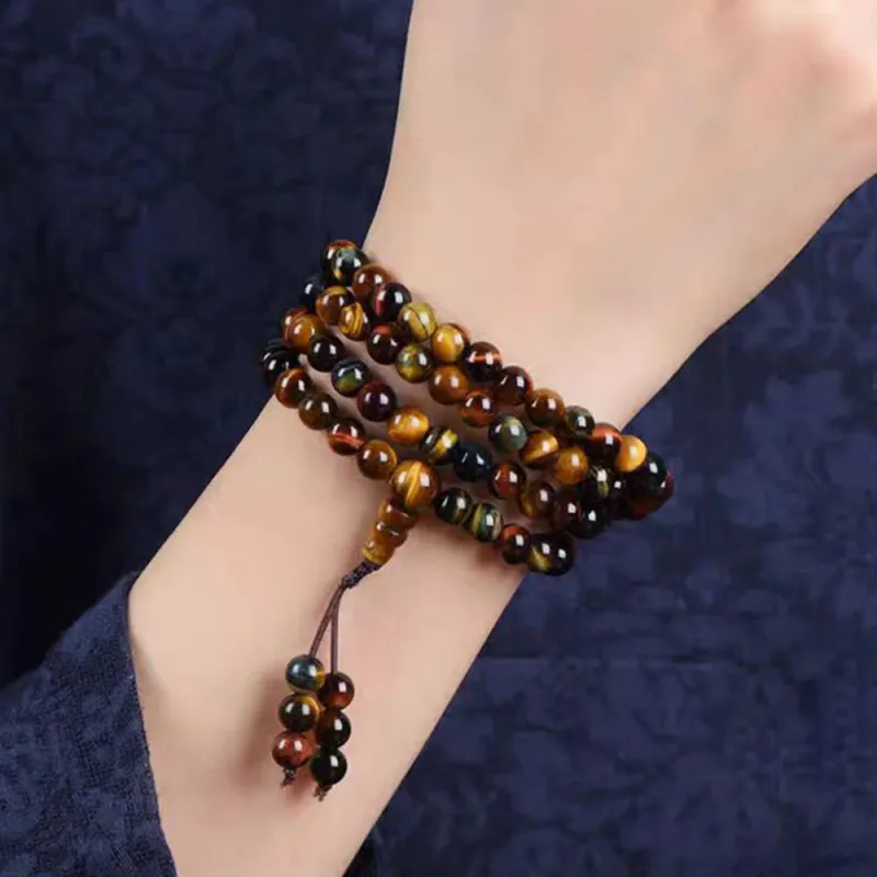 PUTUOSHANWENCHUANG Tiger's Eye Stone Bracelets Unisex-1