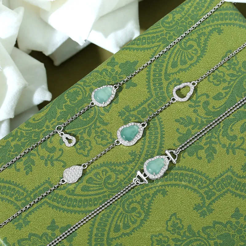 PUTUOSHANWENCHUANG Glutinous Jade Jadeite Bracelets Unisex-2