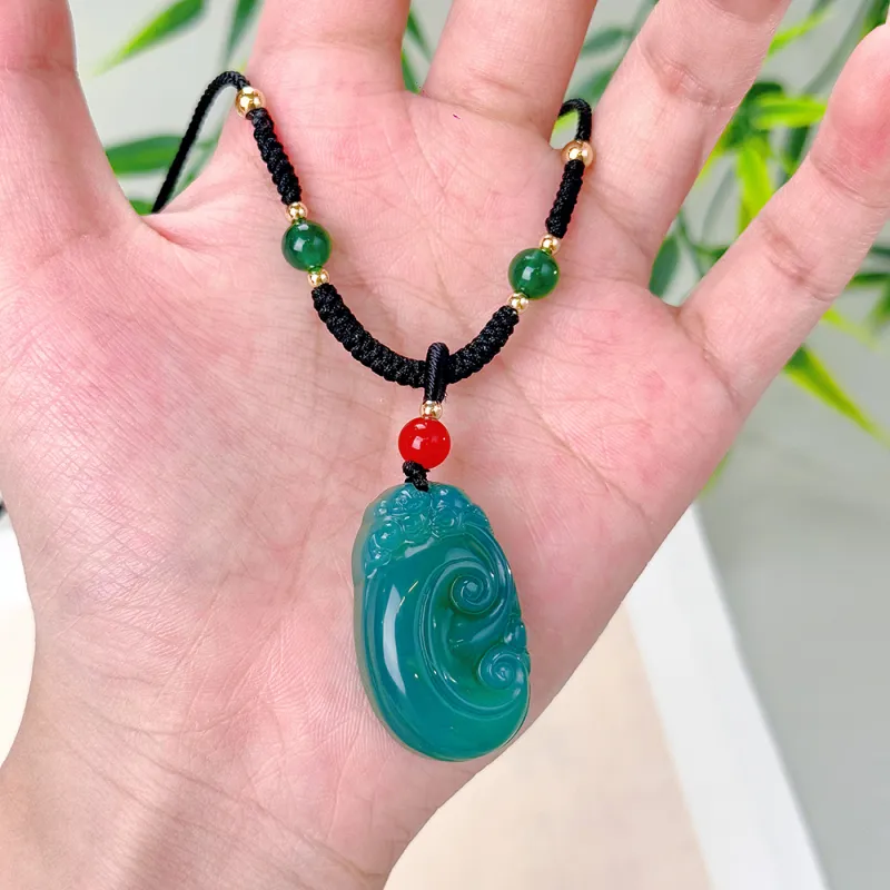 PUTUOSHANWENCHUANG Chalcedony Necklaces Unisex-4