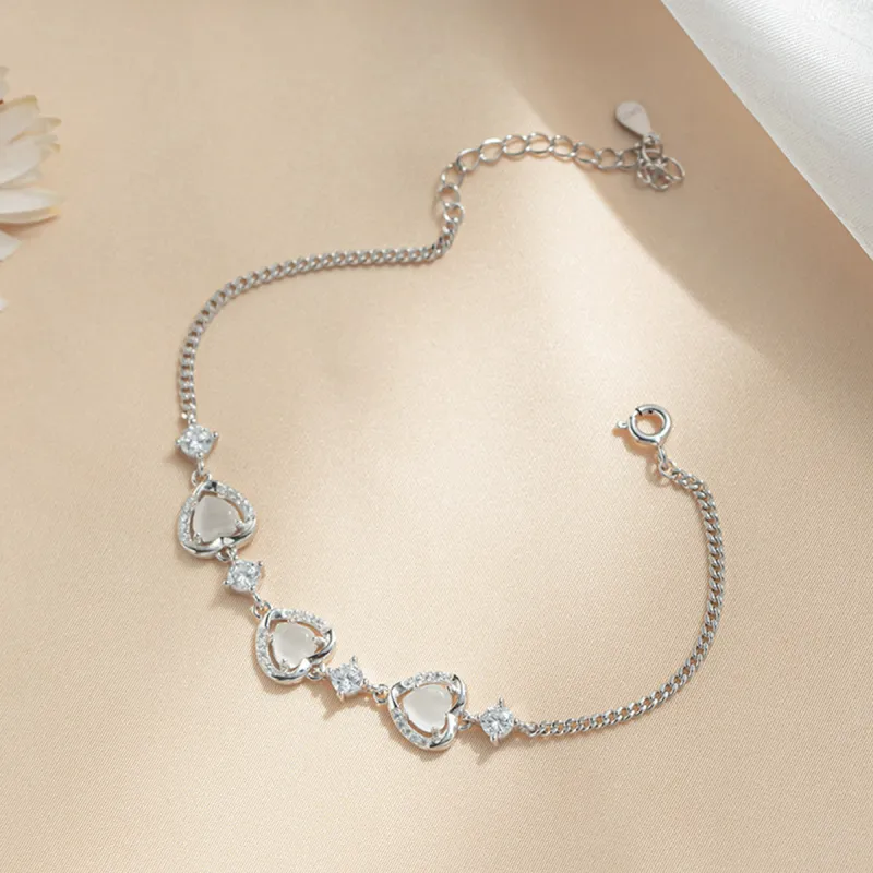 PUTUOSHANWENCHUANG Glass Cat Eye Bracelets Women's-3