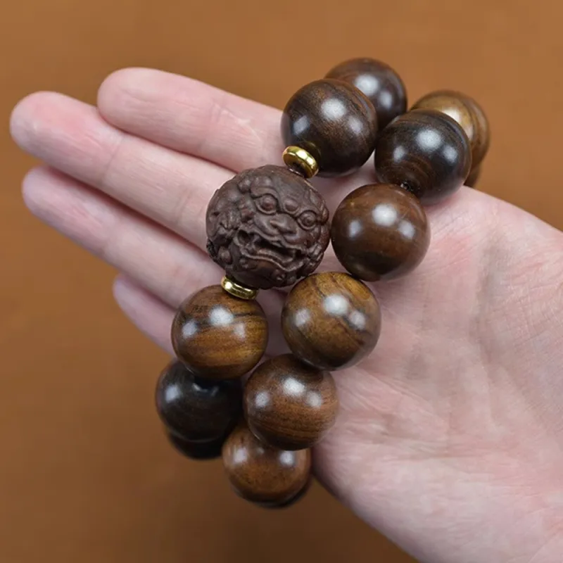 PUTUOSHANWENCHUANG Sandalwood Bracelets Unisex-4