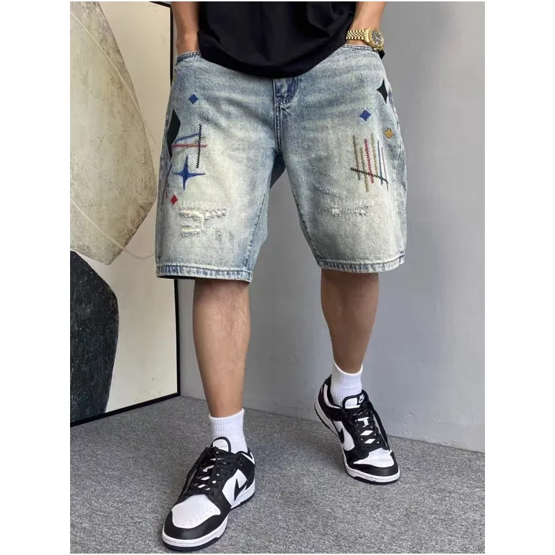 M MAICCO Denim Shorts Unisex Blue Single Item-1