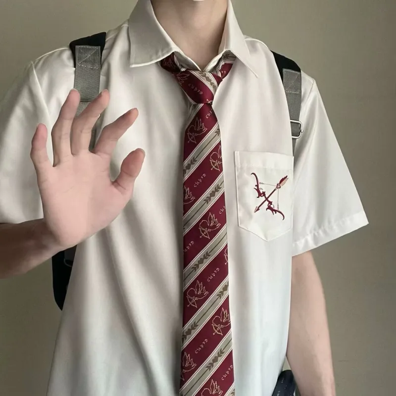 Zomuros Shirts Unisex White With Tie-4