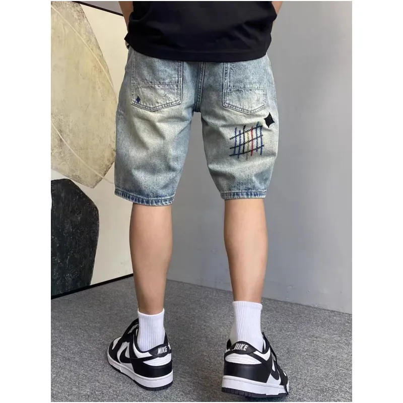 M MAICCO Denim Shorts Unisex Blue Single Item-4