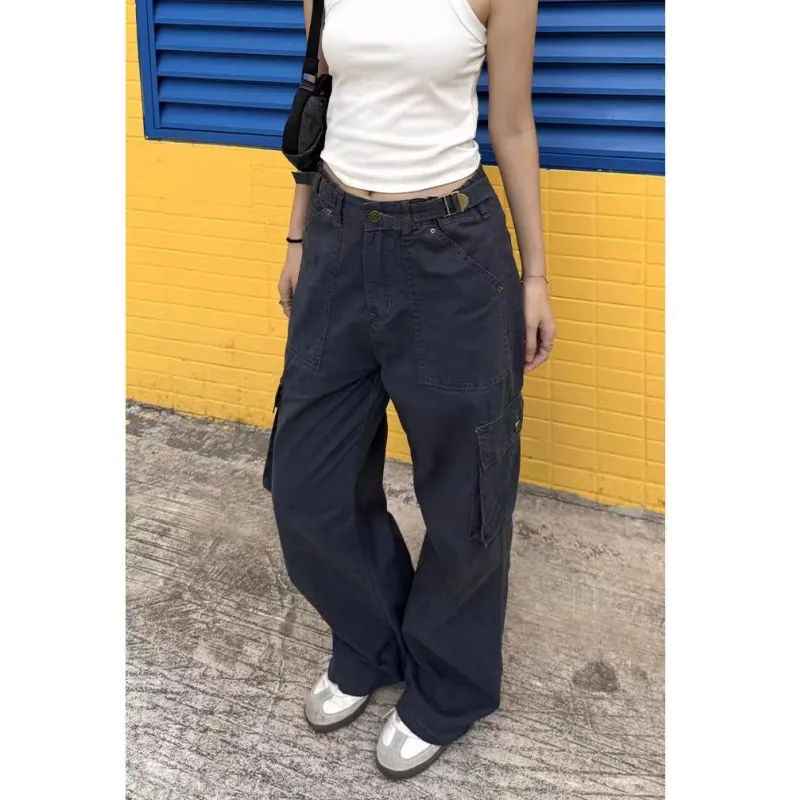 Zomuros Cargo Pants Unisex Navy Blue-2