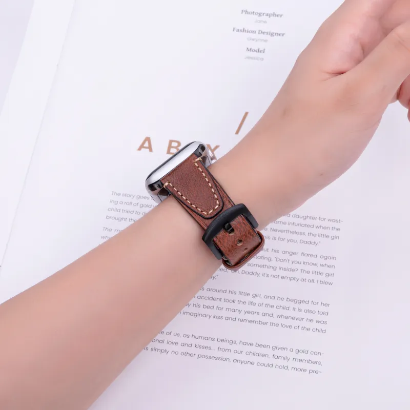 Antey Watch Band Apple Compatibility 175 220mm Genuine Leather Material-3