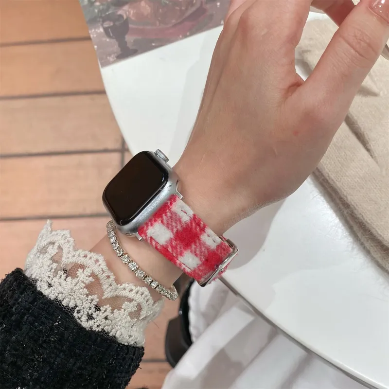Antey Watch Band Apple Compatibility 175 220mm Woolen Leather Material-7