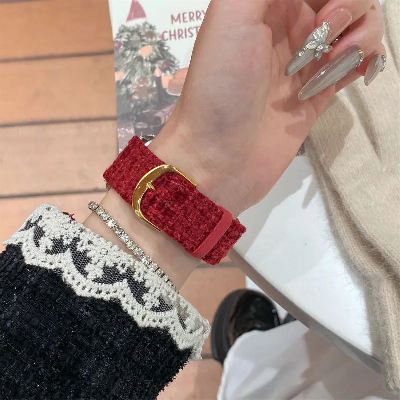 Antey Watch Band Apple Compatibility 175 220mm Woolen Leather Material-10