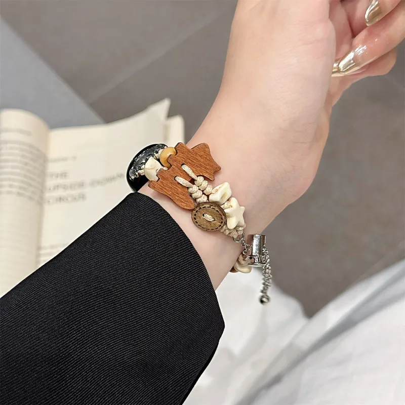 Antey Watch Band Xiaomi Red Beige Compatibility Made Of Wood-1