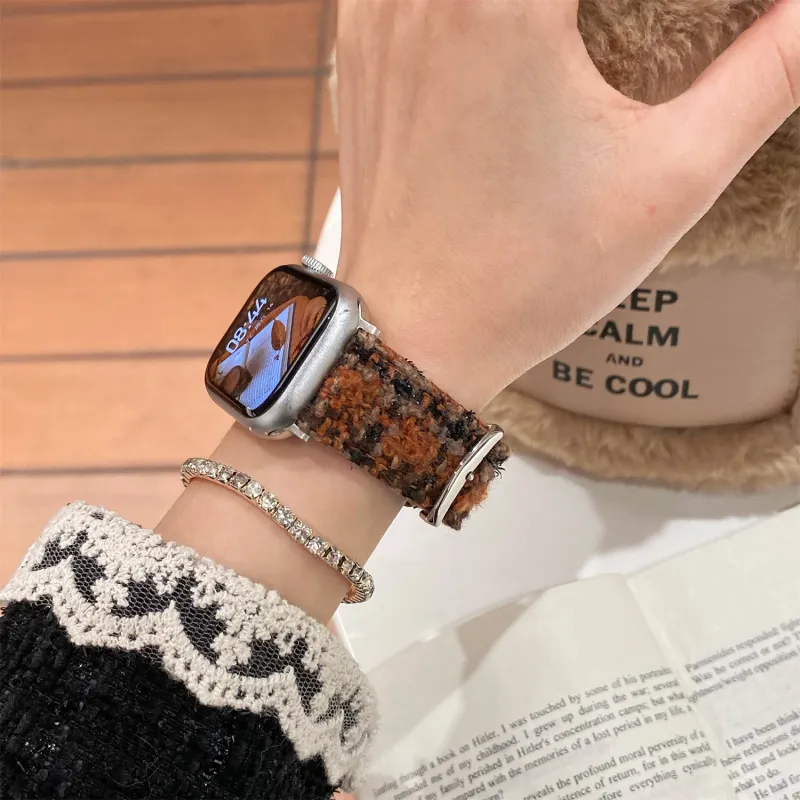 Antey Watch Band Apple Compatibility 175 220mm Woolen Leather Material-1
