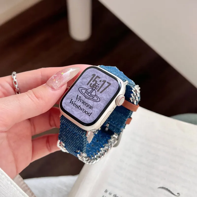 Antey Watch Bands Xiaomi Compatibility 180mm Denim Fabric Unisex-3