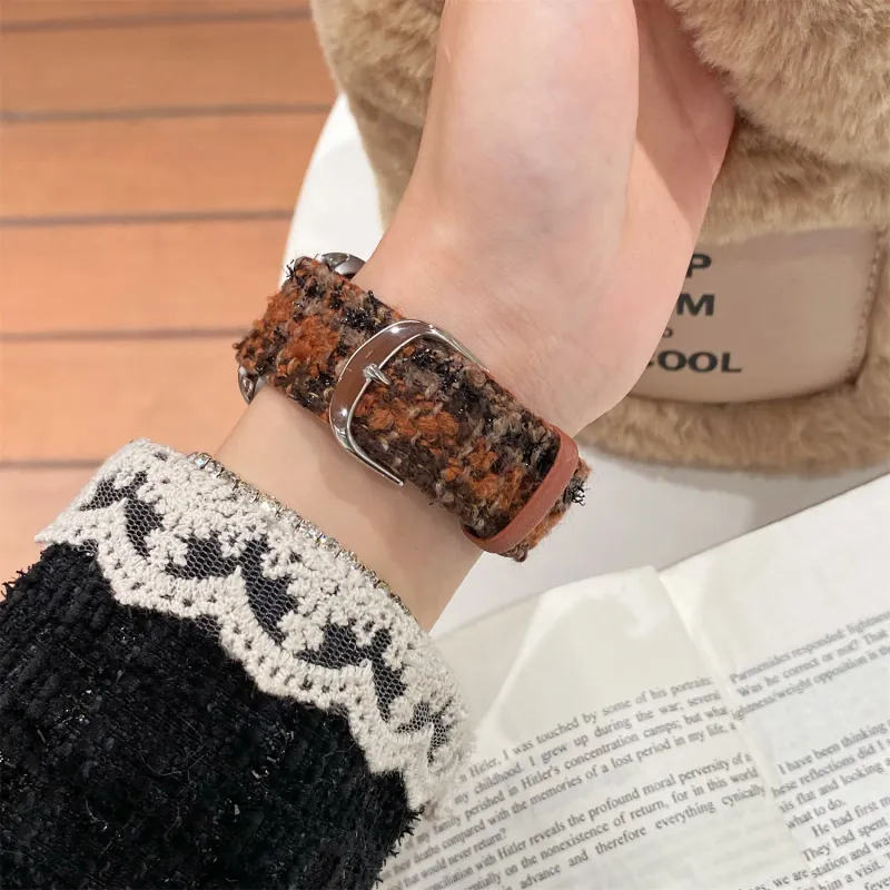 Antey Watch Band Apple Compatibility 175 220mm Woolen Leather Material-2