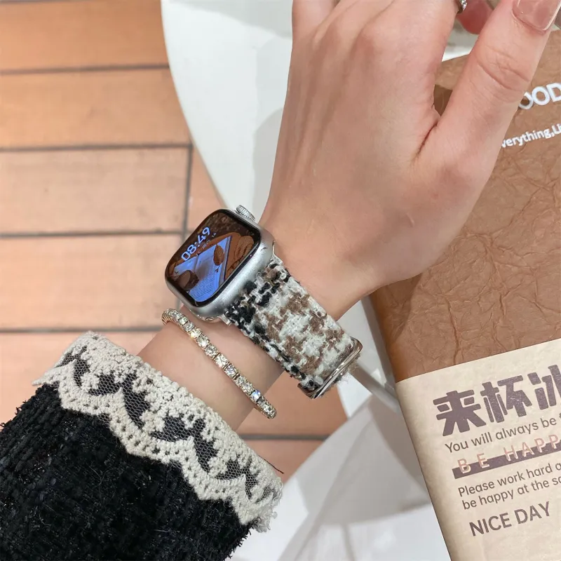 Antey Watch Band Apple Compatibility 175 220mm Woolen Leather Material-5