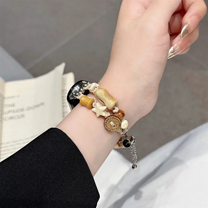 Antey Watch Band Xiaomi Red Beige Compatibility Made Of Wood-2