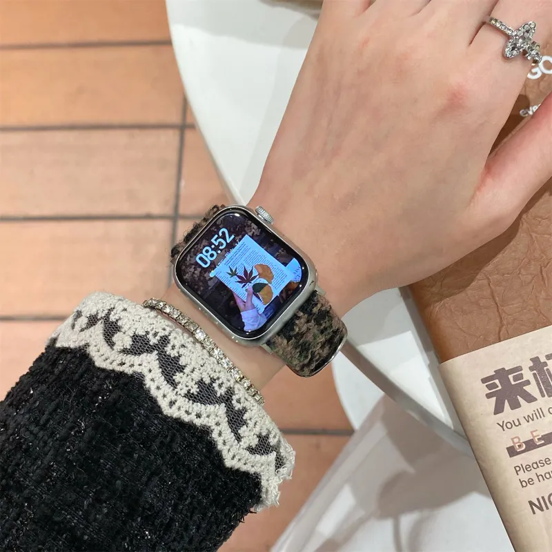 Antey Watch Band Apple Compatibility 175 220mm Woolen Leather Material-13
