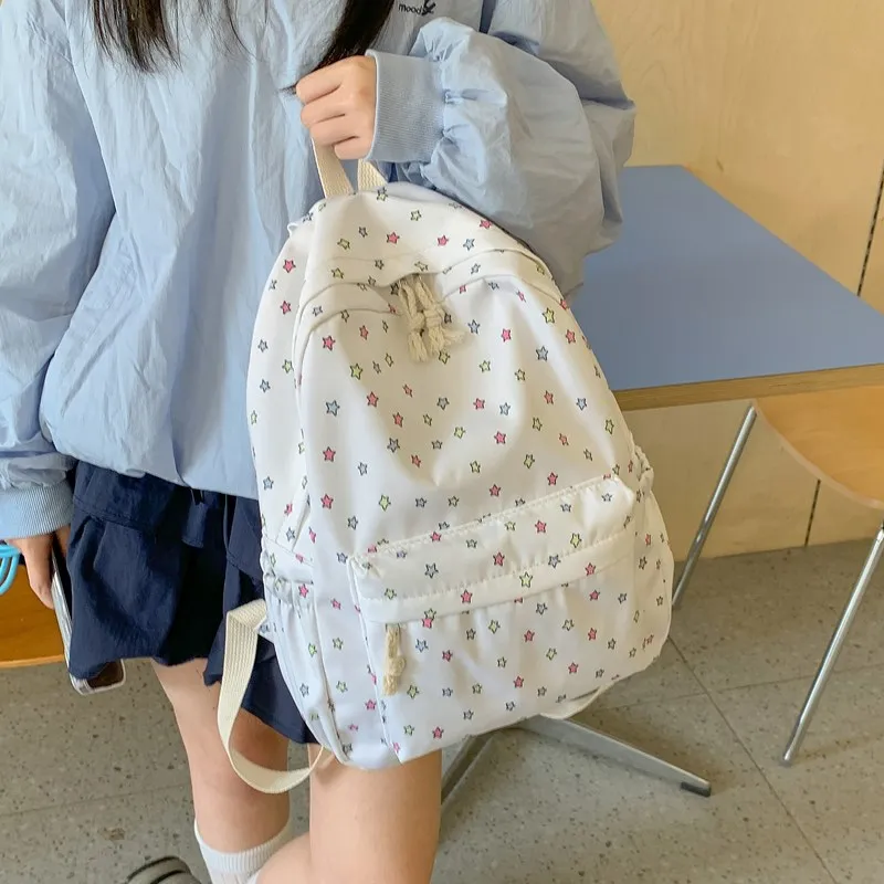 Kaka Tree Nylon Backpack Women's White-2