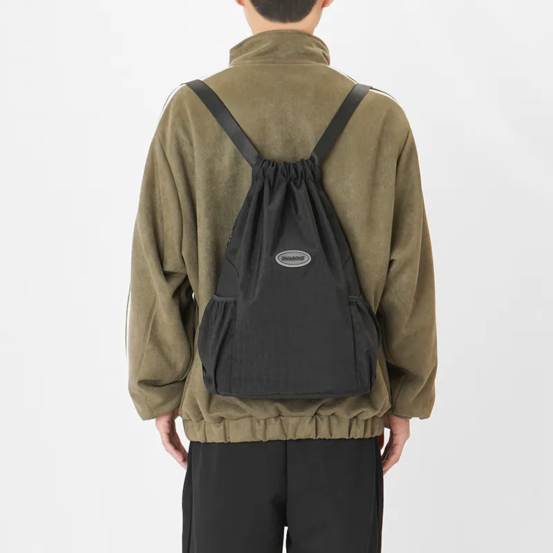 Kaka Tree Polyester Backpack Regular Unisex Black/Burgundy/Khaki/Green-2