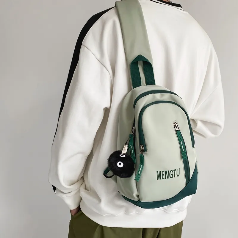 Kaka Tree Nylon Sling Bag, Shoulder Bag, Crossbody Bag Unisex Black/White & Black/White & Gray/Green-12