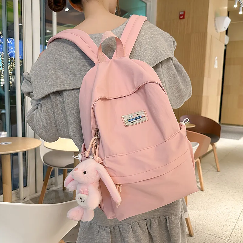 Kaka Tree Nylon Backpack Unisex Black/Pink/Yellow/Green/Blue-4