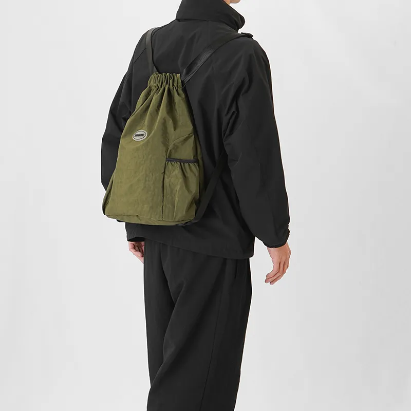 Kaka Tree Polyester Backpack Regular Unisex Black/Burgundy/Khaki/Green-11