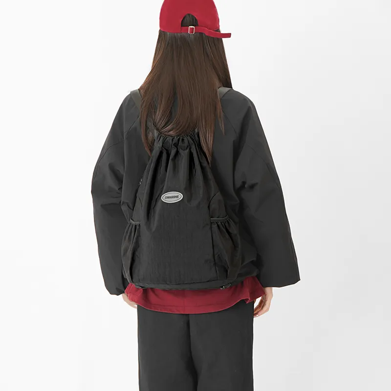 Kaka Tree Polyester Backpack Regular Unisex Black/Burgundy/Khaki/Green-1