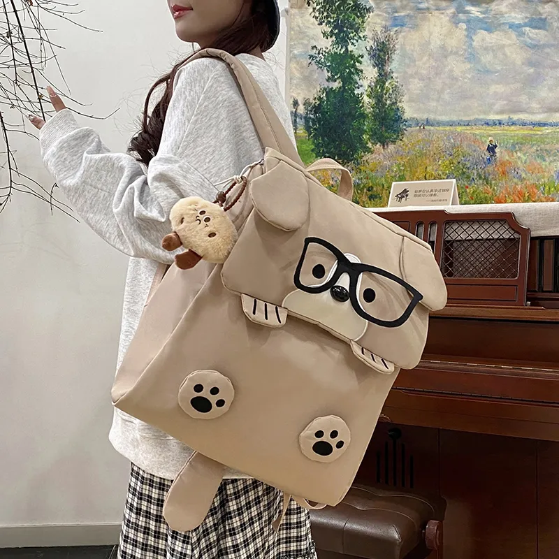 Kaka Tree Oxford Backpack Regular Unisex White/Khaki/Black-10