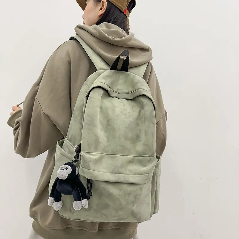 Kaka Tree Nylon Backpack Regular Unisex Ecru/Gray/Green/Red-8
