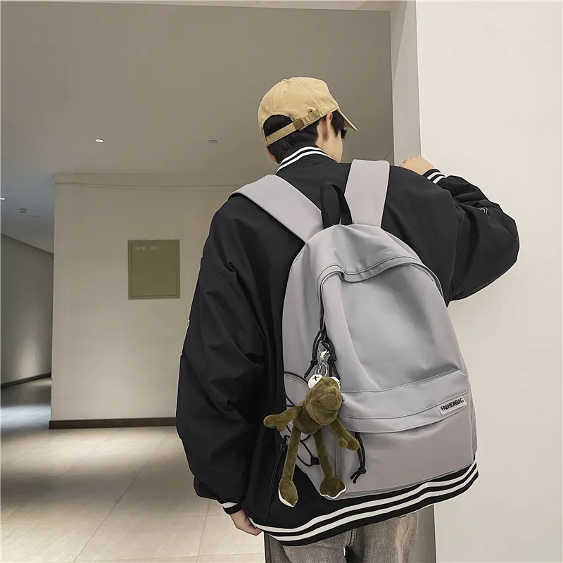 Kaka Tree Nylon Backpack Regular Unisex Gray/Black/Ecru/Blue-14