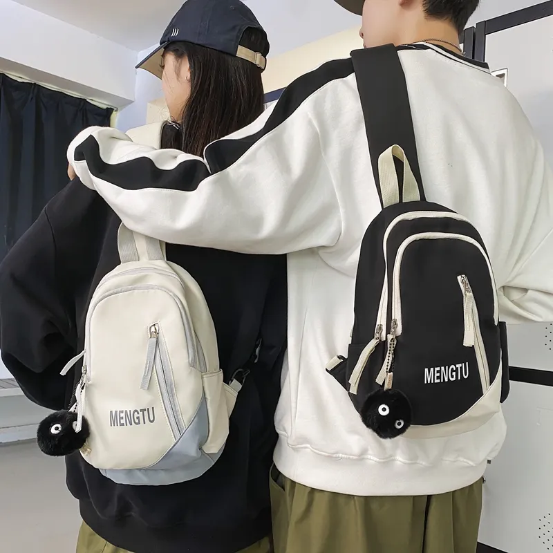 Kaka Tree Nylon Sling Bag, Shoulder Bag, Crossbody Bag Unisex Black/White & Black/White & Gray/Green-14