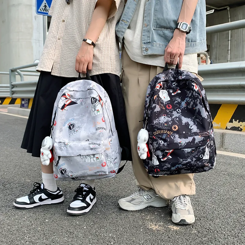 Kaka Tree Nylon Backpack Regular Unisex Black/Gray/Blue/Green-5