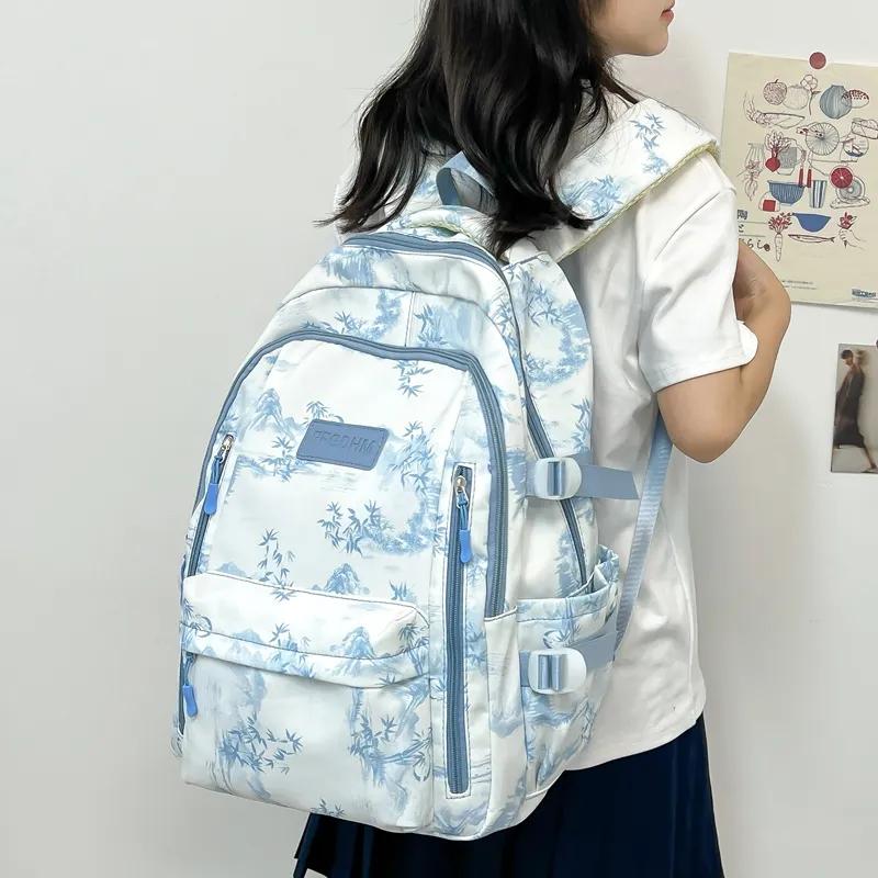 Kaka Tree Composite Cloth Backpack Regular Unisex Multicolor-12