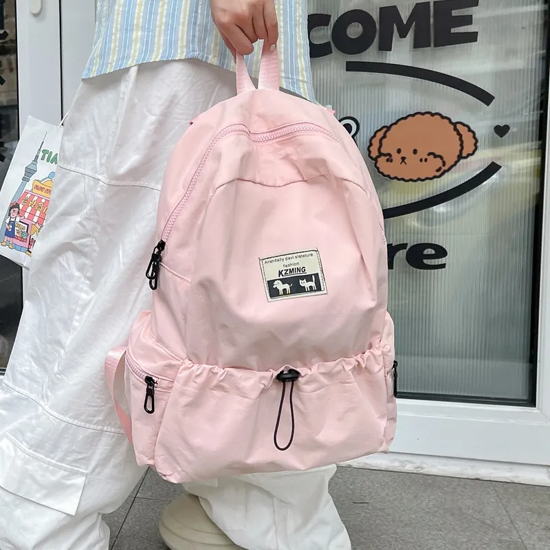 Kaka Tree Oxford Backpack Unisex White/Black/Pink/Purple-8