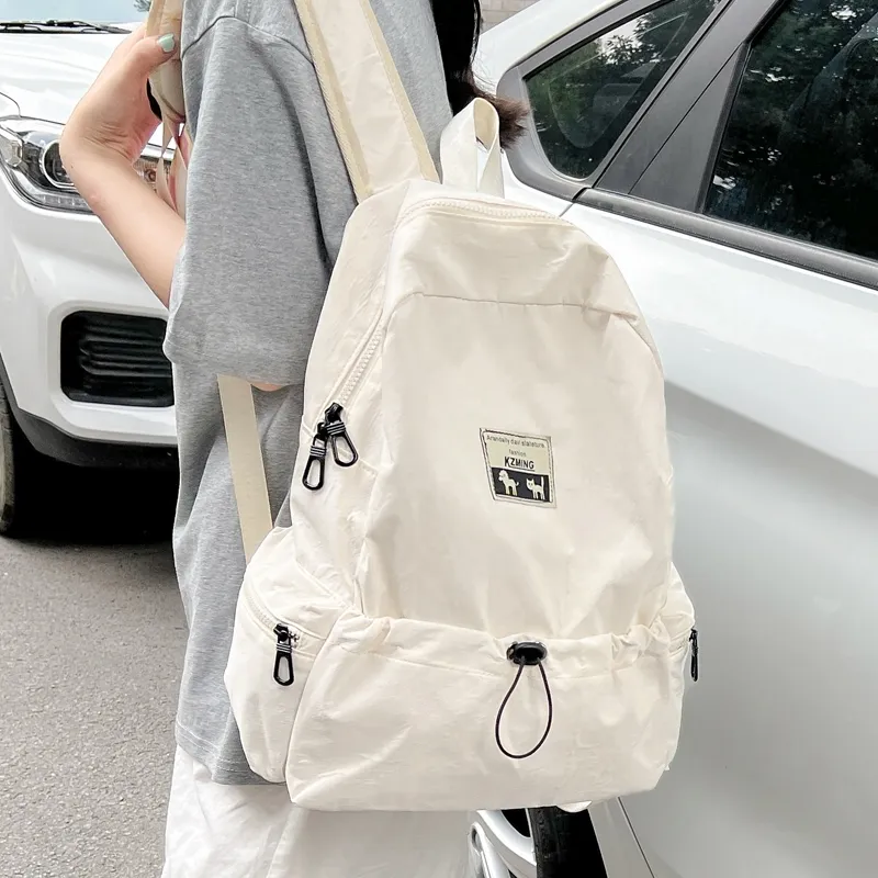Kaka Tree Oxford Backpack Unisex White/Black/Pink/Purple-3