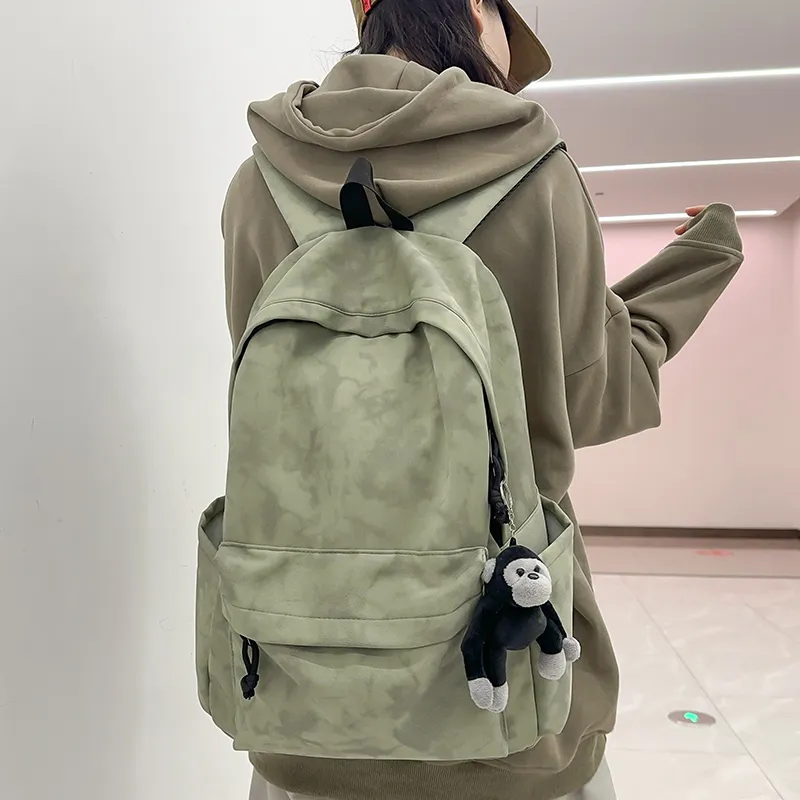 Kaka Tree Nylon Backpack Regular Unisex Ecru/Gray/Green/Red-9