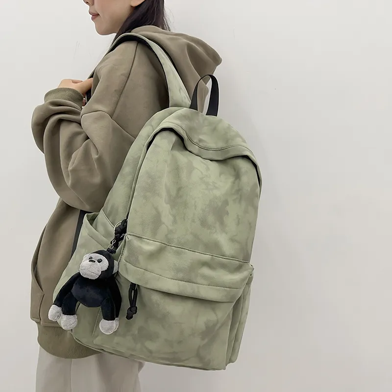 Kaka Tree Nylon Backpack Regular Unisex Ecru/Gray/Green/Red-7