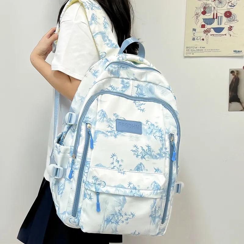 Kaka Tree Composite Cloth Backpack Regular Unisex Multicolor-13