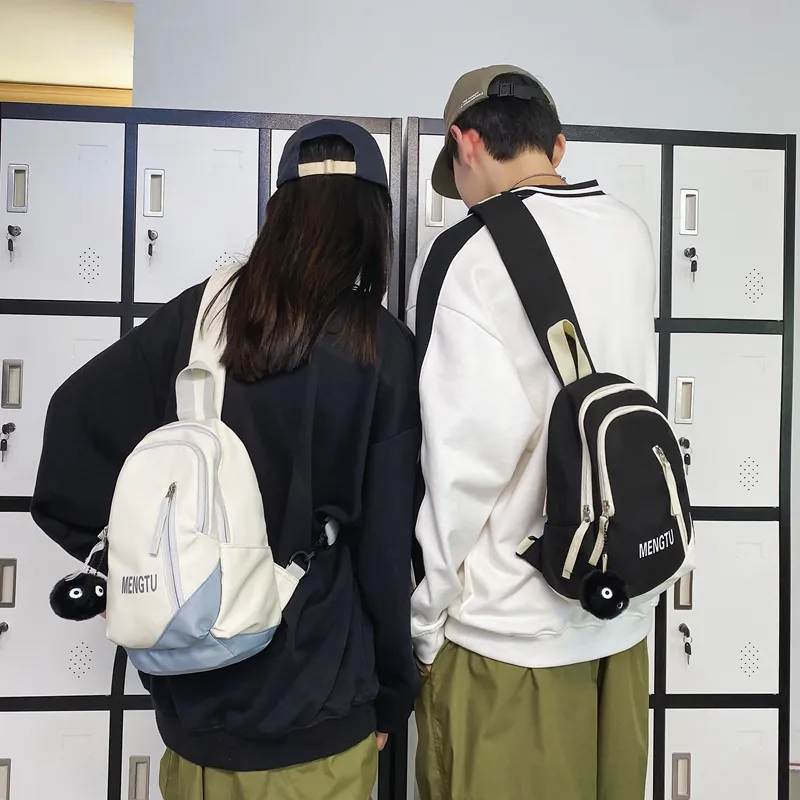 Kaka Tree Nylon Sling Bag, Shoulder Bag, Crossbody Bag Unisex Black/White & Black/White & Gray/Green-16