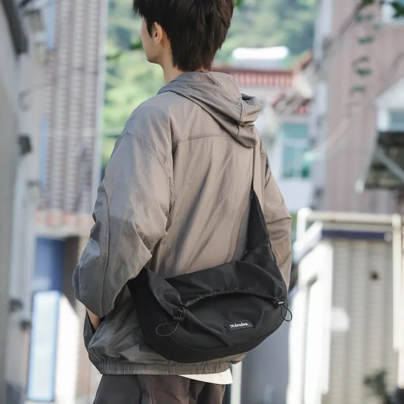 Kaka Tree Nylon Crossbody Bag, Shoulder Bag Unisex Black/Khaki/Gray/White/Orange-1