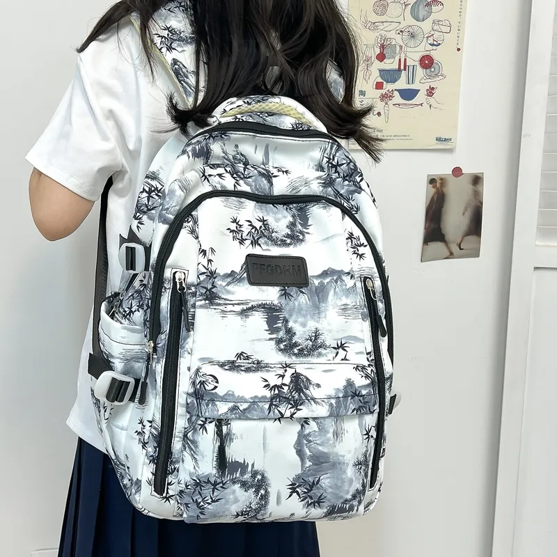 Kaka Tree Composite Cloth Backpack Regular Unisex Multicolor-3