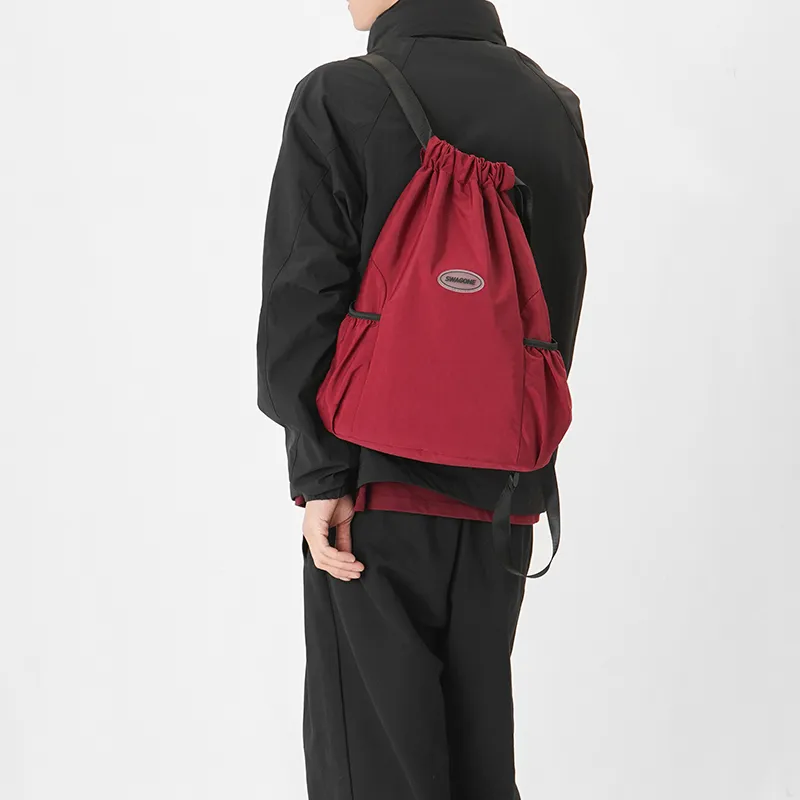Kaka Tree Polyester Backpack Regular Unisex Black/Burgundy/Khaki/Green-7
