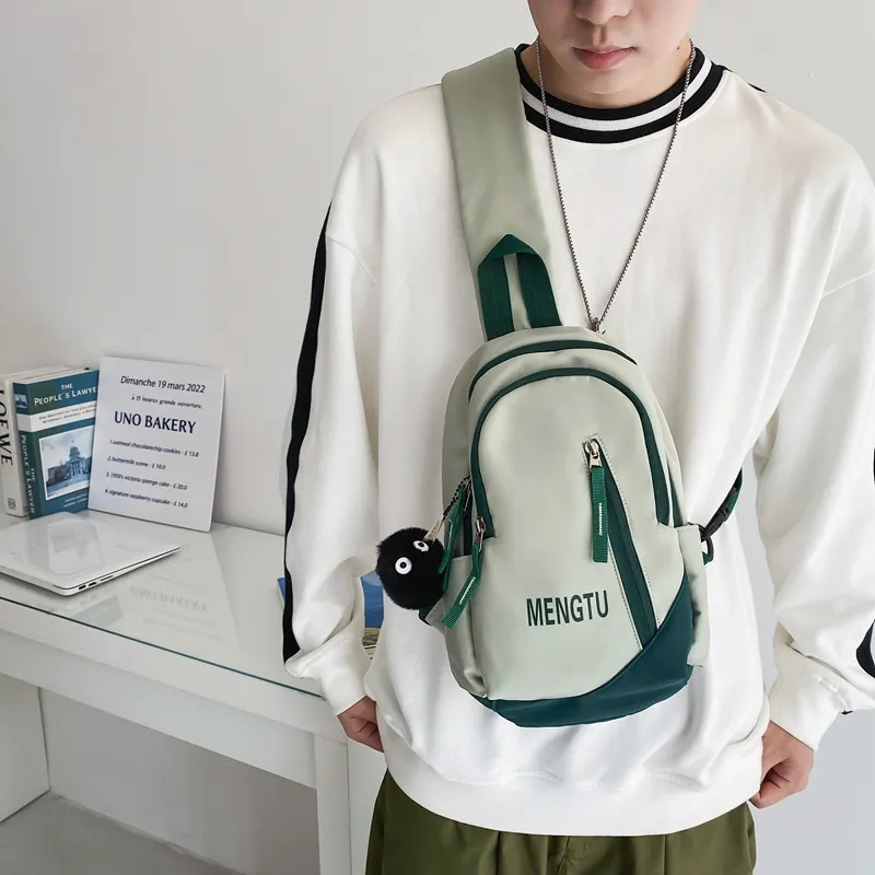Kaka Tree Nylon Sling Bag, Shoulder Bag, Crossbody Bag Unisex Black/White & Black/White & Gray/Green-10