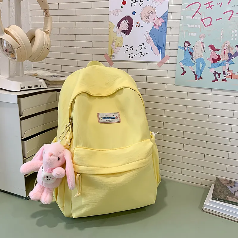 Kaka Tree Nylon Backpack Unisex Black/Pink/Yellow/Green/Blue-7