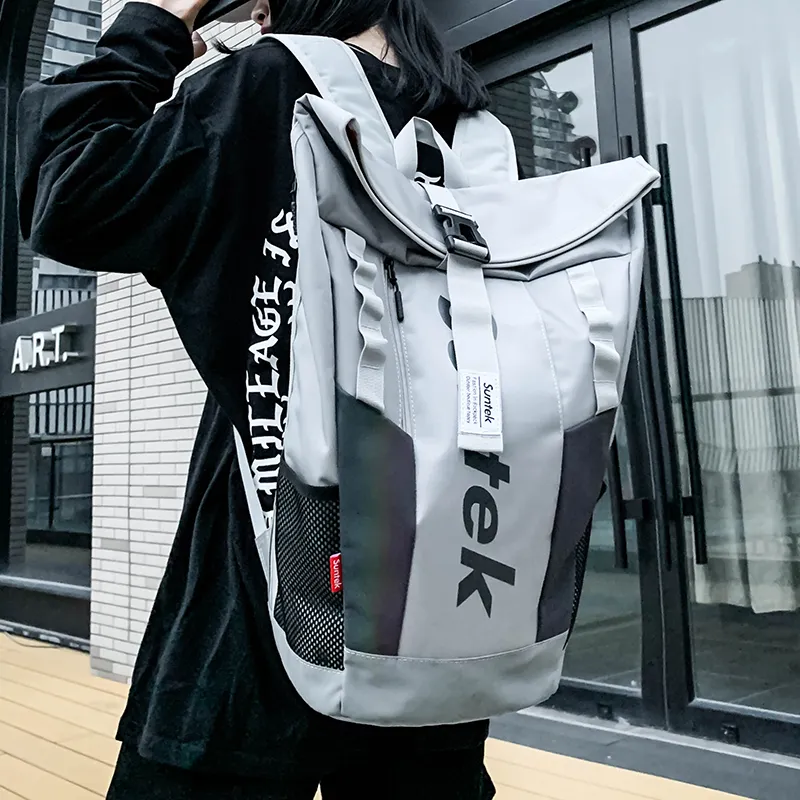 Kaka Tree Oxford Backpack Unisex Gray/Black-5
