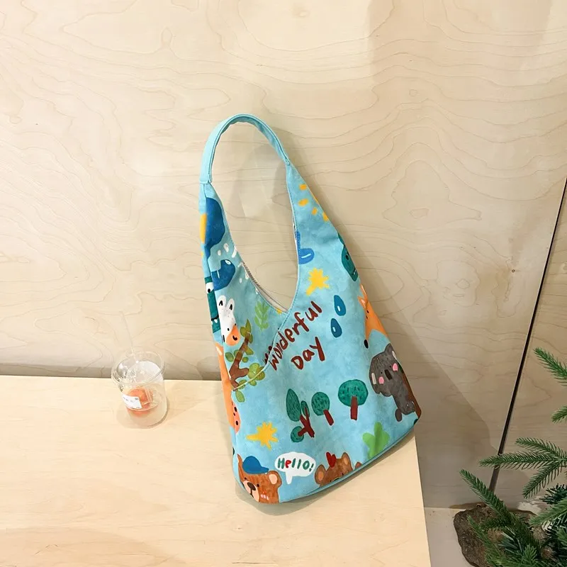 Kaka Tree Canvas Bag, Shoulder Bag Unisex White/Brown/Yellow-15