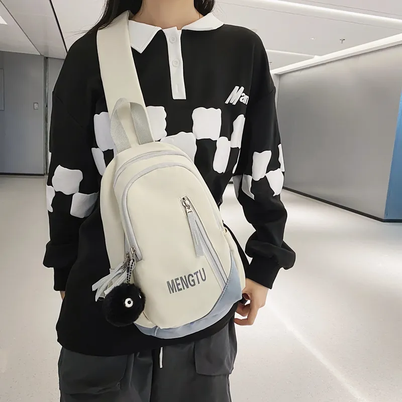 Kaka Tree Nylon Sling Bag, Shoulder Bag, Crossbody Bag Unisex Black/White & Black/White & Gray/Green-5