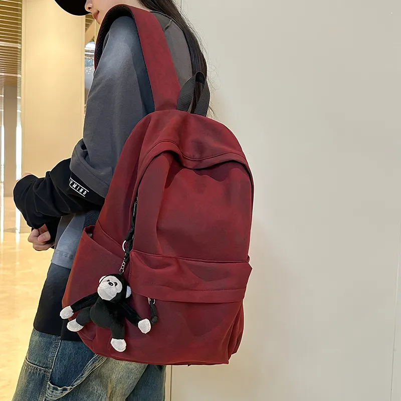 Kaka Tree Nylon Backpack Regular Unisex Ecru/Gray/Green/Red-11