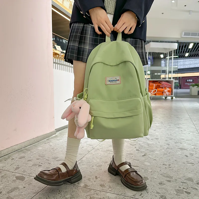 Kaka Tree Nylon Backpack Unisex Black/Pink/Yellow/Green/Blue-9