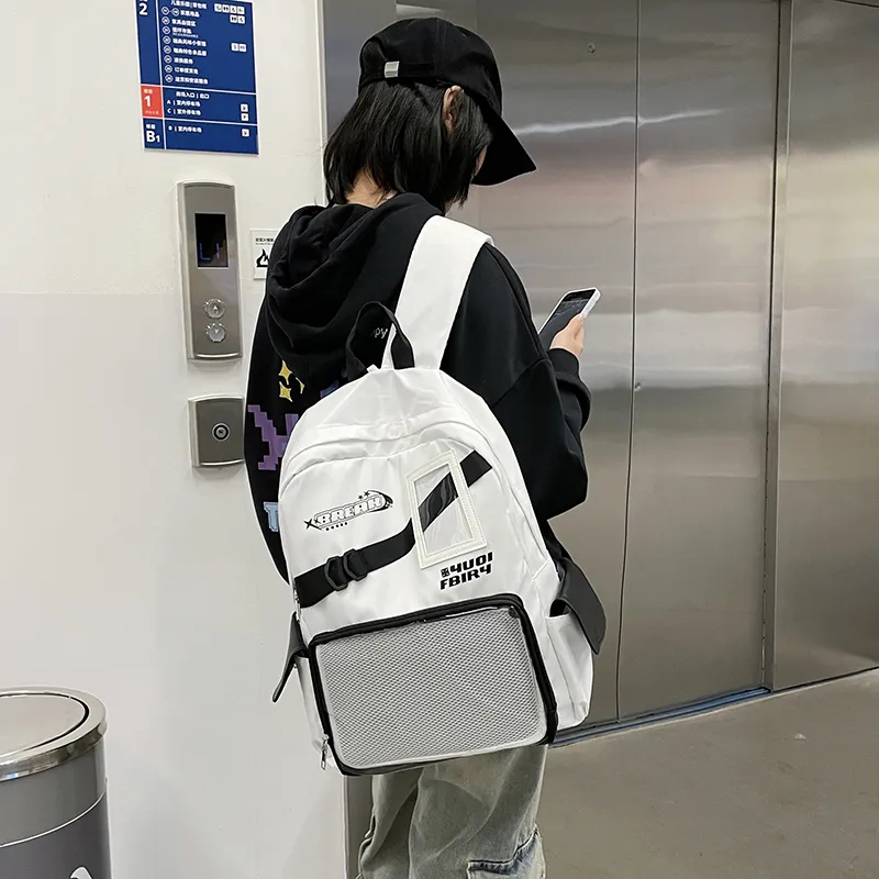 Kaka Tree Nylon Ita Bag Backpack Unisex Multicolor-11